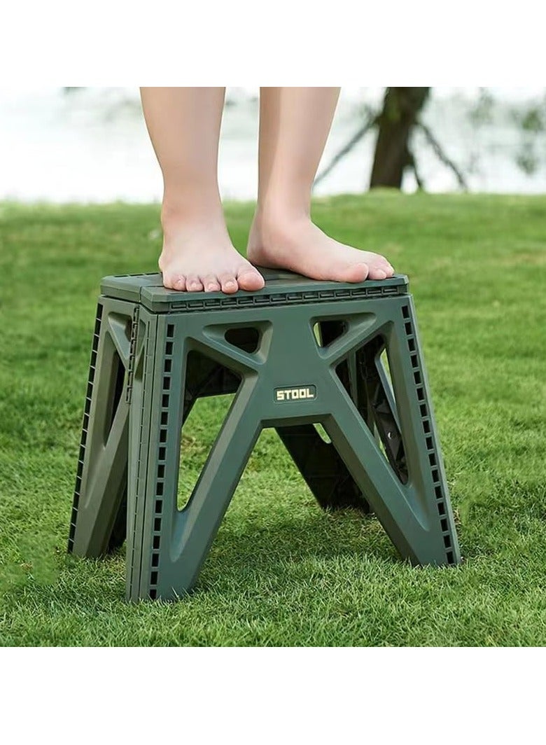 Folding Camping Stool, Portable Collapsible Campstool Anti-Slip Plastic Fishing Stool,Non-Slip Folding Stools with Handle, Lightweight Camping Seat Square Hiking Chair