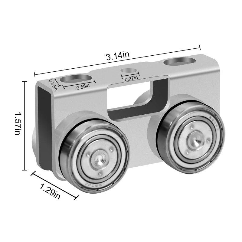 FBULWSEC P2750-EG 4 Wheel Light Duty Trolley Assembly for Unistrut, Use for All 1-5/8" P1000, P1001, P5000, P5001, P5500, P5501 or Taller Strut Channel, Unistrut, Superstrut (4PACK) - Image 2