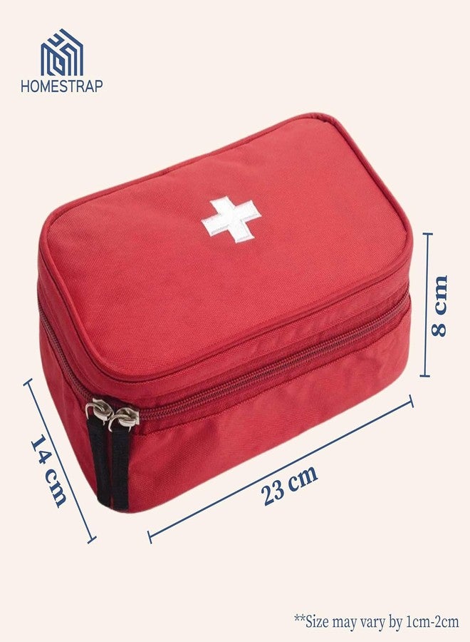 SADHHANA Enterprise First Aid Kit Bag | Medicine Storage Box | Multi-Utility with Handle | Portable & Spacious Emergency Kit Organizer with Mesh Pouch & Elastic Loops | Perfect for Travel, Camping - Image 3