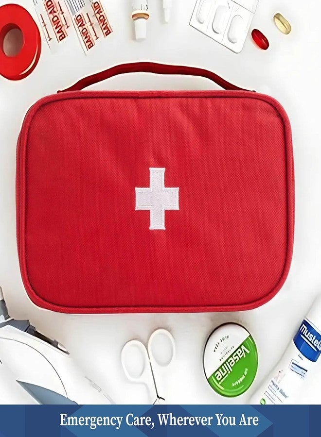SADHHANA Enterprise First Aid Kit Bag | Medicine Storage Box | Multi-Utility with Handle | Portable & Spacious Emergency Kit Organizer with Mesh Pouch & Elastic Loops | Perfect for Travel, Camping - Image 5