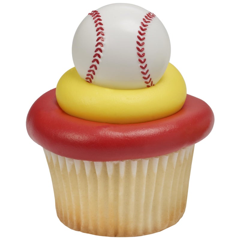 DecoPac Baseball Rings, Cupcake Decorations, Baseball Cupcake Toppers, Food Safe â€“ 24 Pack - Image 2