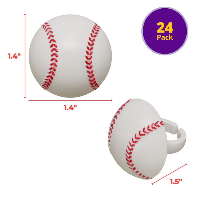 DecoPac Baseball Rings, Cupcake Decorations, Baseball Cupcake Toppers, Food Safe â€“ 24 Pack - Image 4