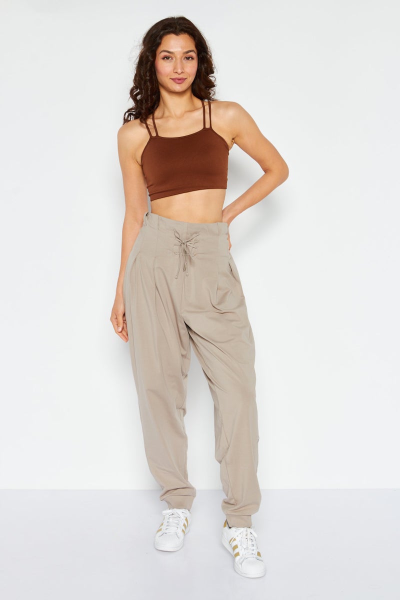 Reebok Women Sportswear Fit Embroidered Logo Outdoor Sweatpants, Grey - Image 3