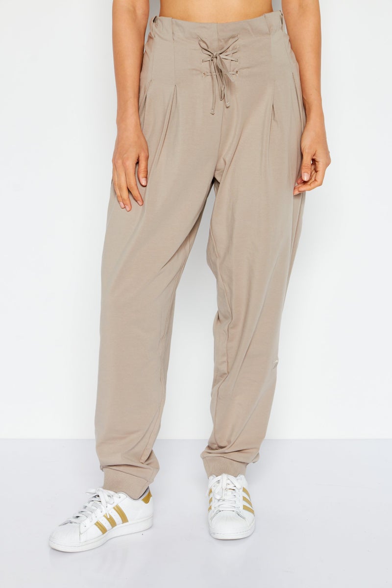 Reebok Women Sportswear Fit Embroidered Logo Outdoor Sweatpants, Grey - Image 1