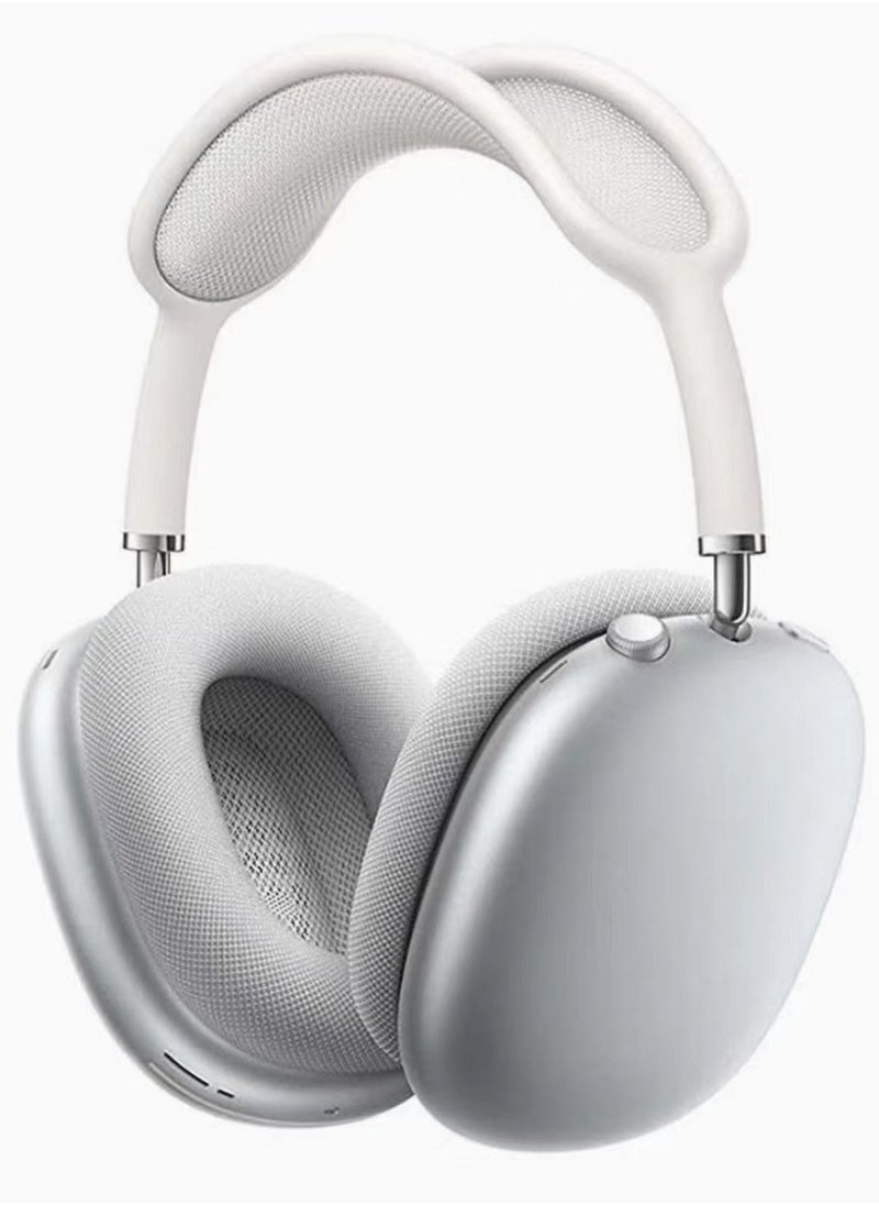 General - Headset AP Max Over-Ear Wireless Bluetooth Headphones Active Noise Cancellation Silver - Image 1