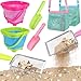 FHOZGECY Beach Toys Sand Toys with 2 Collapsible Bucket 2 Beach Mesh Shovel Sand Shovel Shark Tooth Sifter and Mesh Bag for Shell Collecting Sand Dipper Beach Scoop Toys for Kids Boys and Girls - Image 3