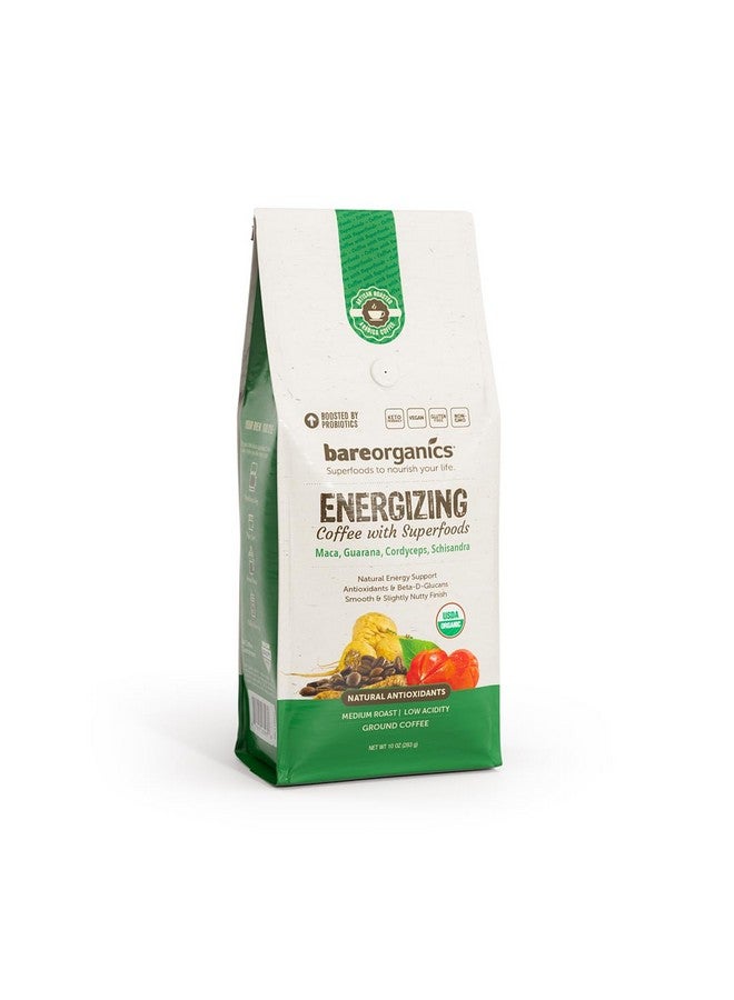 BareOrganics BareOrganics Artisan Ground ENERGIZING Bagged Coffee with Superfoods, Medium Roast, Non-GMO & Gluten-free, Maca, Guarana, Cordyceps & Schisandra, 10 oz  - Image 2