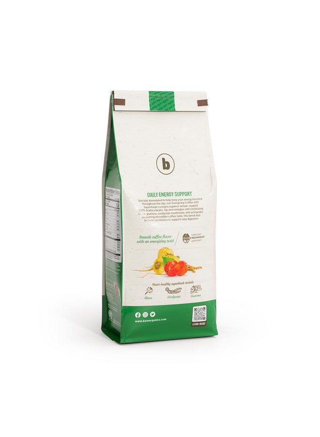 BareOrganics BareOrganics Artisan Ground ENERGIZING Bagged Coffee with Superfoods, Medium Roast, Non-GMO & Gluten-free, Maca, Guarana, Cordyceps & Schisandra, 10 oz  - Image 5