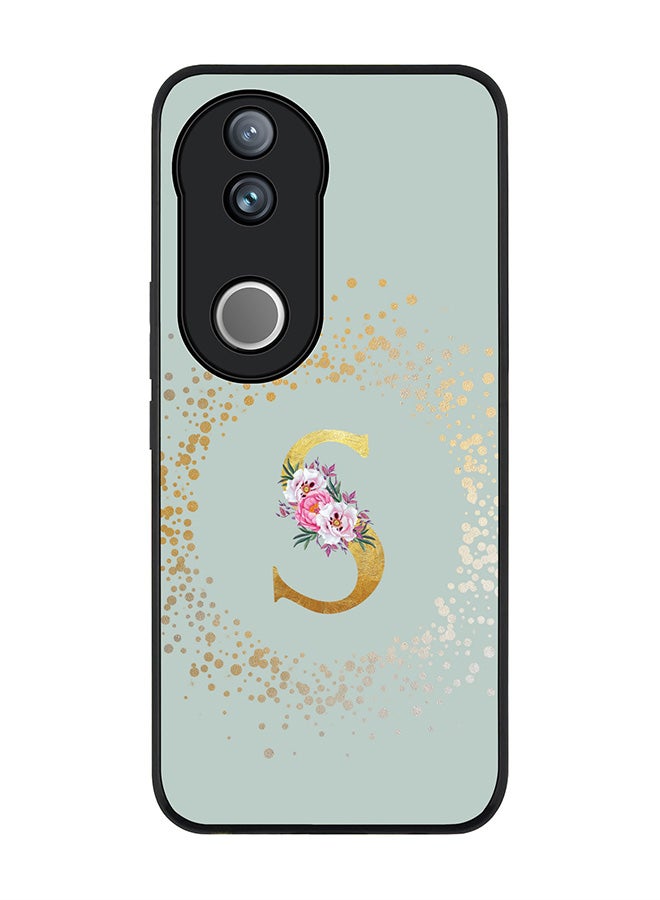 Stylizedd For Vivo V50 / vivo V50e 5G Case,Slim fit Camera Protection, Shockproof Thin Phone cover  - Custom Monogram Floral - S  (Light Grey ) - Image 1