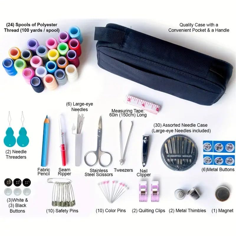 GOPIKRISHNA Sewing Kit Thread Set Premium Repair Kit with Assorted Threads Needles Scissors Accessories Travel Home Sewing Set for DIY Crafts Emergency Fixes - Image 2