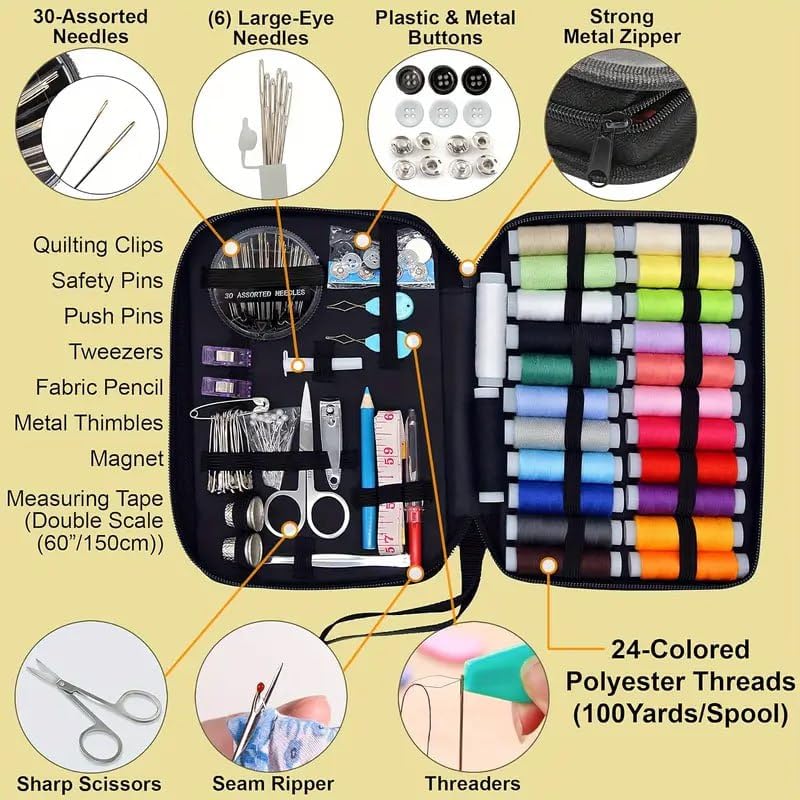GOPIKRISHNA Sewing Kit Thread Set Premium Repair Kit with Assorted Threads Needles Scissors Accessories Travel Home Sewing Set for DIY Crafts Emergency Fixes - Image 5
