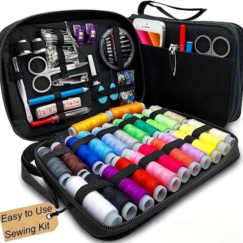 GOPIKRISHNA Sewing Kit Thread Set Premium Repair Kit with Assorted Threads Needles Scissors Accessories Travel Home Sewing Set for DIY Crafts Emergency Fixes - Image 1