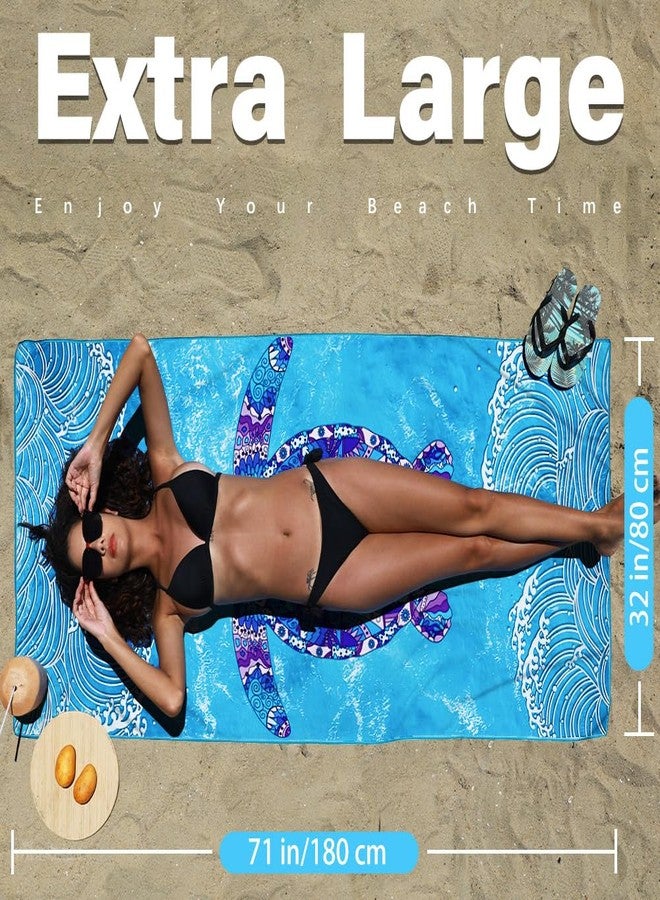 Widdonen Microfiber Thin Lightweight Beach Towel Sand Free Quick Dry Absorbent Compact Towels for Swimming Pool Camping Beach Accessories Large Easy Pack Travel Things for Vacation Essentials Adult Gift - Image 2