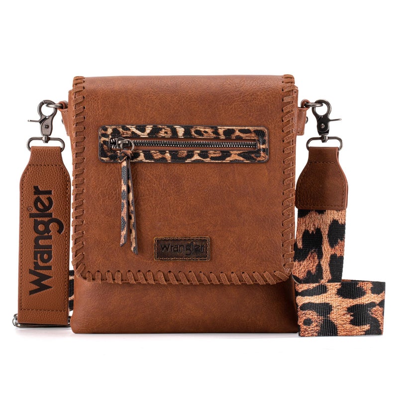 Wrangler Crossbody Bags for Women Satchel Purse Medium Shoulder Handbags with Detachable Guitar Straps,WG72-9360DBR - Image 1