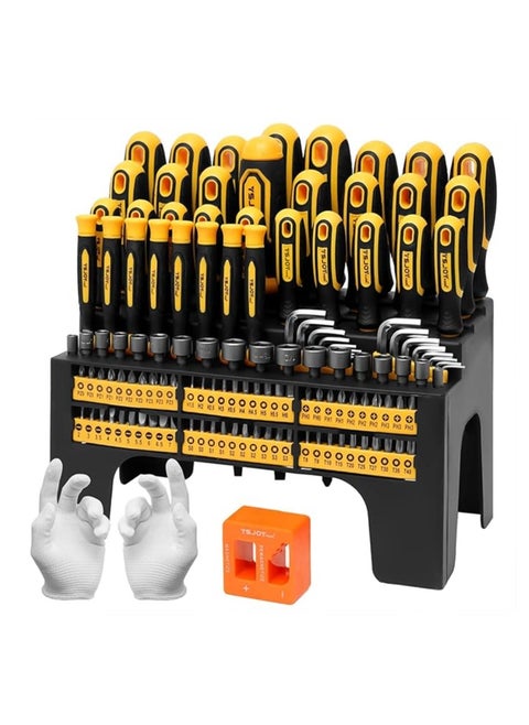 Plastic Sorting 131 Piece Magnetic Screwdriver Set, Precision Screwdriver & Hook, Ratchet Screwdriver & Hex Wrench, Do-It-Yourself Tools, Gift Tools for Men