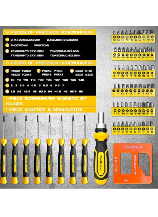General - Plastic Sorting 131 Piece Magnetic Screwdriver Set, Precision Screwdriver & Hook, Ratchet Screwdriver & Hex Wrench, Do-It-Yourself Tools, Gift Tools for Men - Image 1