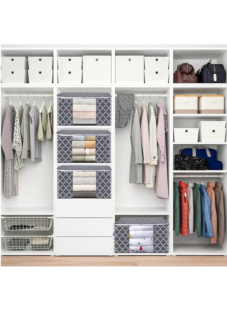 storage box 100L 3pack large clothes organization storage bagsgrey  - Image 3
