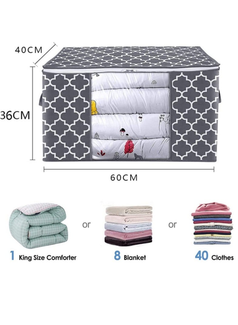 storage box 100L 3pack large clothes organization storage bagsgrey  - Image 2