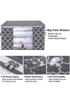 Generic storage box 100L 3pack large clothes organization storage bagsgrey  - Image 4