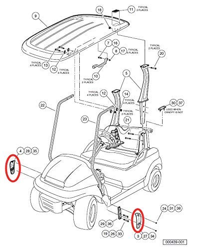 Drive-up Club Car Precedent Front Canopy Support Cover 2004-up and 2018-up Tempo Passenger and Driver, 102400002, 102400102 - Image 5