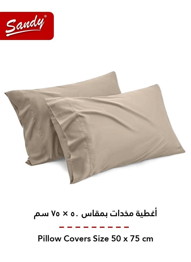 Sandy Sandy Premium Hotel Quality Flat Sheet and Pillow Cases, Bed Sheet 3 Pieces Set, Soft & Breathable and Cooling, Full Size 243 x 205 cm, Mocha  - Image 4