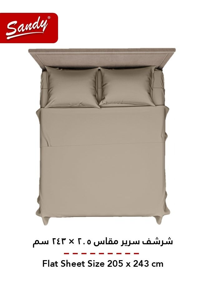 Sandy Sandy Premium Hotel Quality Flat Sheet and Pillow Cases, Bed Sheet 3 Pieces Set, Soft & Breathable and Cooling, Full Size 243 x 205 cm, Mocha  - Image 3