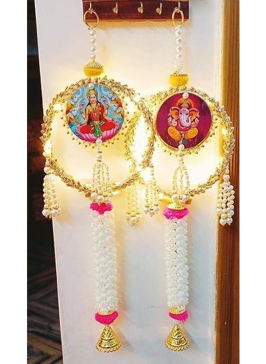 SP SELLPLUS Sellplus MograPom Pom Gota Chudi with Cardboard Ganesh Ji Laxmi Ji String for Home DecorationGanesh Chaturthi All Festival Decor 