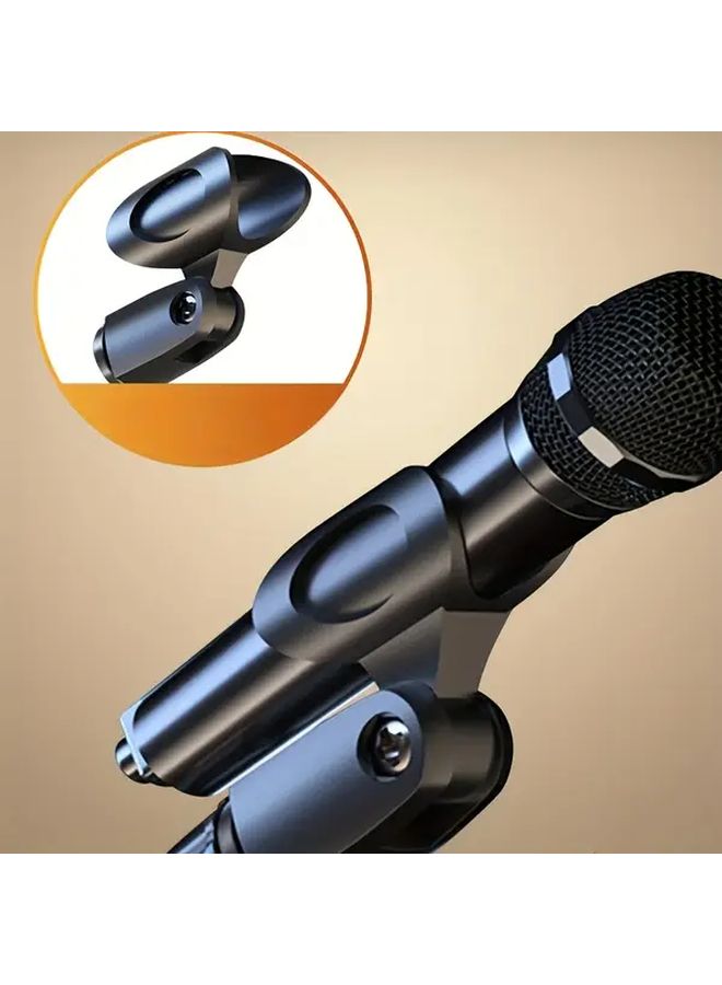 Adjustable Black Microphone Stand Portable Mini Tripod With Clamp For Studio Recording - Image 4