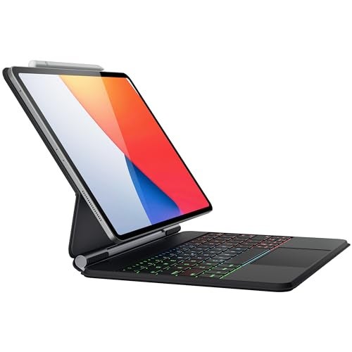 doqo Keyboard case for iPad Air 11(M2/M3) 2024 2025,Air 5th,4th and iPad Pro 11(4th,3rd,2nd,1st Gen),Magic Keyboard case with trackpad for iPad Pro 11,iPad Air 11,4,5th Gen Slim Wireless Backlit Black - Image 1