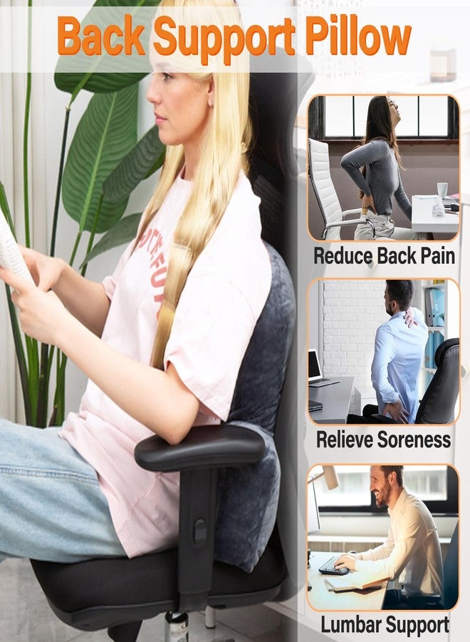 1 MIDDLE ONE Back Pillow for Chair, Memory Foam Lumbar Pillow for Back Support, Back Rest Cushion for Office, Sofa, Couch Sitting, Recliner, Bed and Lower Back Pain (Grey) - Image 5