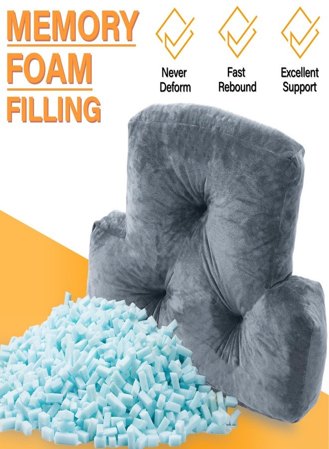 1 MIDDLE ONE Back Pillow for Chair, Memory Foam Lumbar Pillow for Back Support, Back Rest Cushion for Office, Sofa, Couch Sitting, Recliner, Bed and Lower Back Pain (Grey) - Image 2