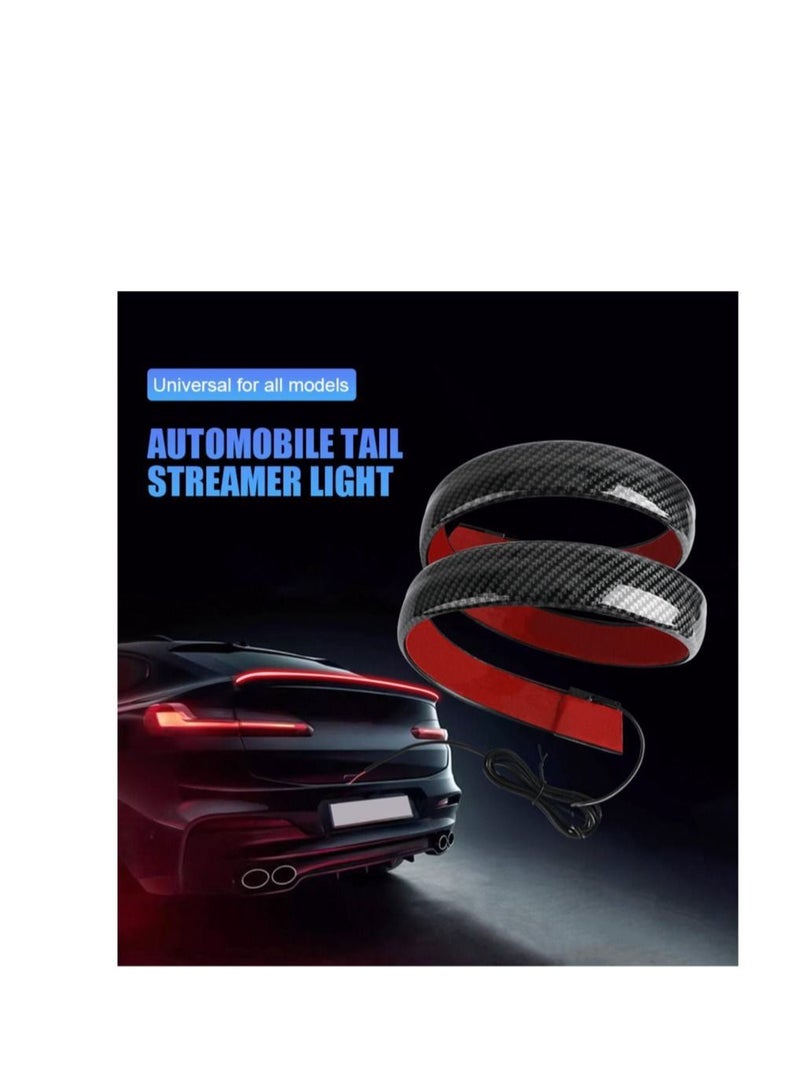 Generic 120cm Led Spoiler Light for Car - Universal Black Carbon Fiber Rear Spoiler with Auto The Third Brake Light and Stop Signal Light - 12V - Image 3