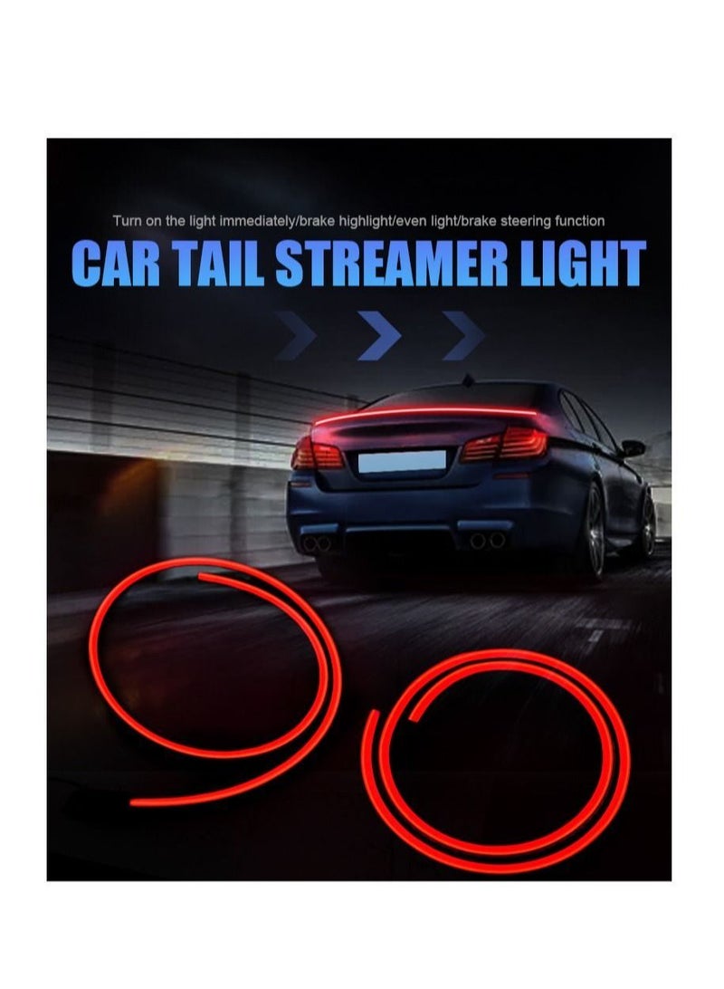 Generic 120cm Led Spoiler Light for Car - Universal Black Carbon Fiber Rear Spoiler with Auto The Third Brake Light and Stop Signal Light - 12V - Image 2