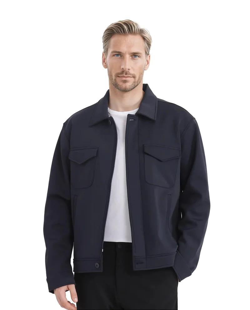 Rare Rabbit Men's Solid Dual Front Pocket Jacket