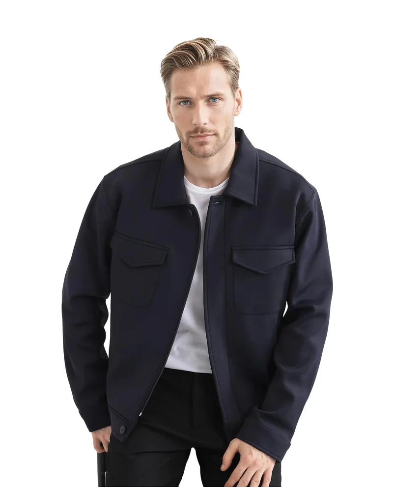 Rare Rabbit Men's Solid Dual Front Pocket Jacket