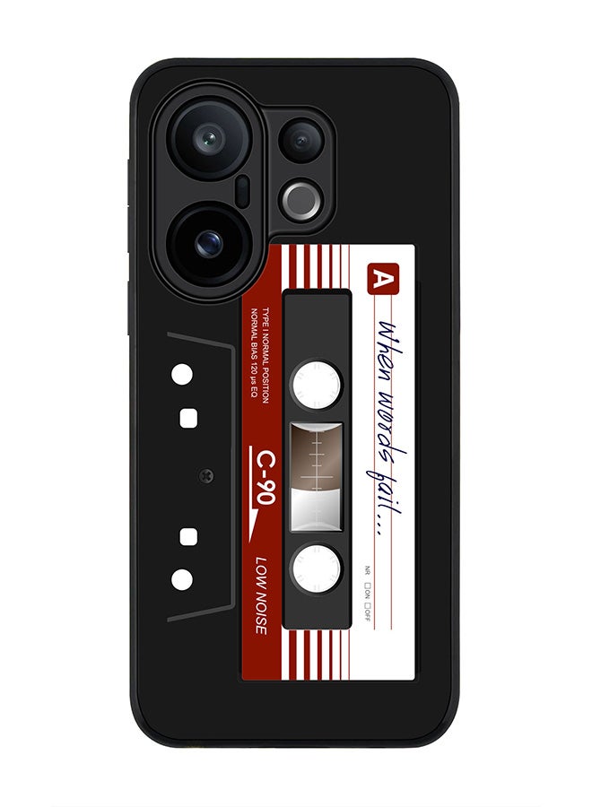 For vivo X200 FE / S30 Pro mini Case,Slim fit Camera Protection, Shockproof Thin Phone cover  - When Words Fail (Black Tape)
