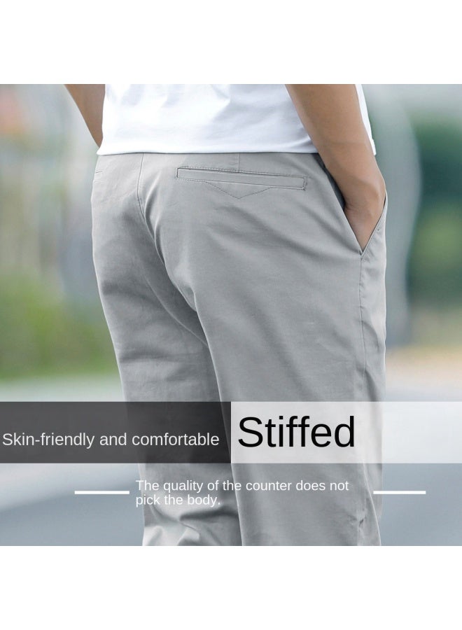 FOLUNSI Classic Versatile】men's Fashion Casual Pants - Straight-leg Dress Pants With Elastic Waist, Plus Size Trousers For Men - Image 3