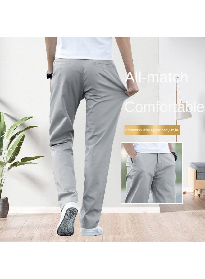 FOLUNSI Classic Versatile】men's Fashion Casual Pants - Straight-leg Dress Pants With Elastic Waist, Plus Size Trousers For Men - Image 2