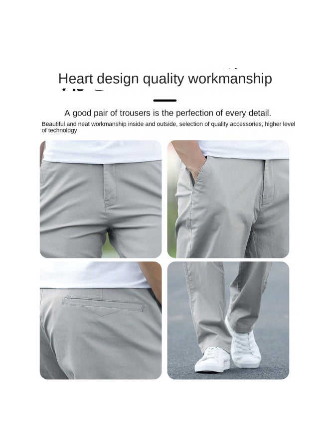 FOLUNSI Classic Versatile】men's Fashion Casual Pants - Straight-leg Dress Pants With Elastic Waist, Plus Size Trousers For Men - Image 4