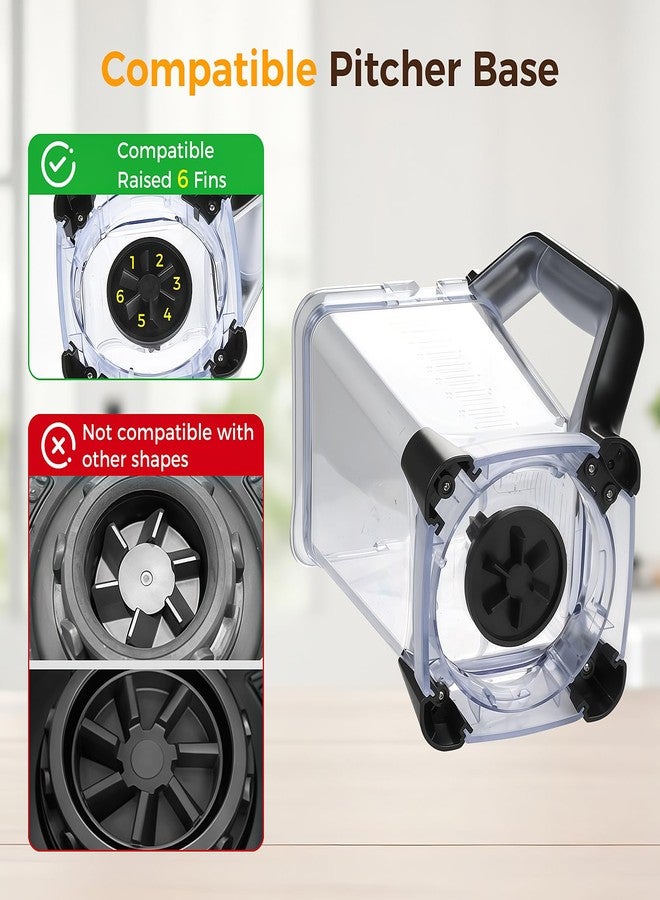 Ndoge 72oz Blender Replacement Parts For Ninja Blender BL610, Blenders Replacement Pitcher with Locking Lid Replacement Compatible with Ninja BL710WM CO610B CO650B CT610C New Model - Image 4