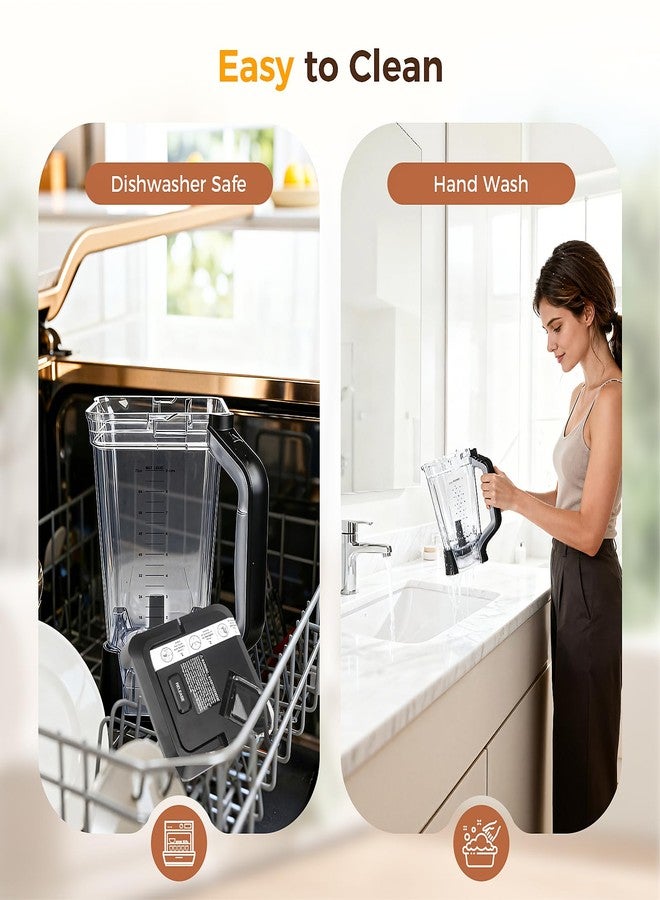 Ndoge 72oz Blender Replacement Parts For Ninja Blender BL610, Blenders Replacement Pitcher with Locking Lid Replacement Compatible with Ninja BL710WM CO610B CO650B CT610C New Model - Image 5