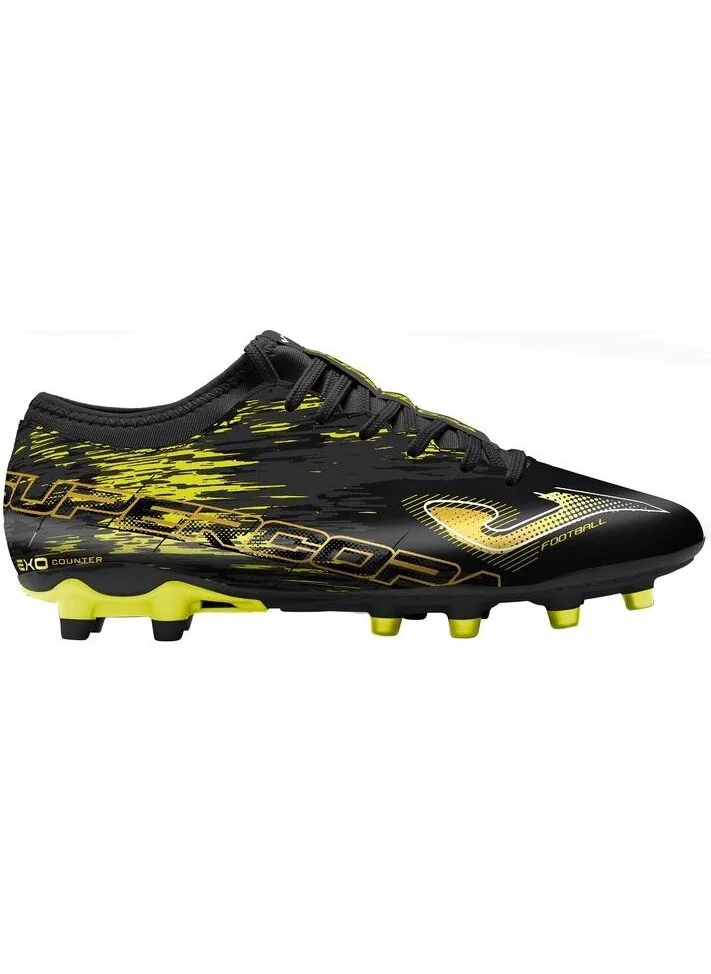 Joma Supercopa 2301 Black Lemon Fluor Firm Ground Men's Black Football Boots SUPW2301FG