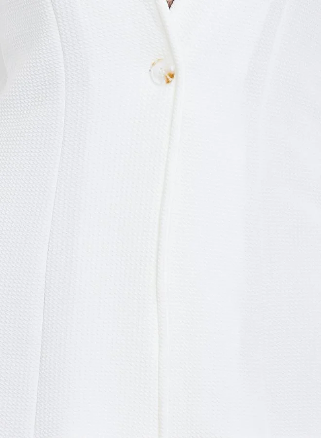 تايك تو بليزر سادة ضيق بأكمام طويلة