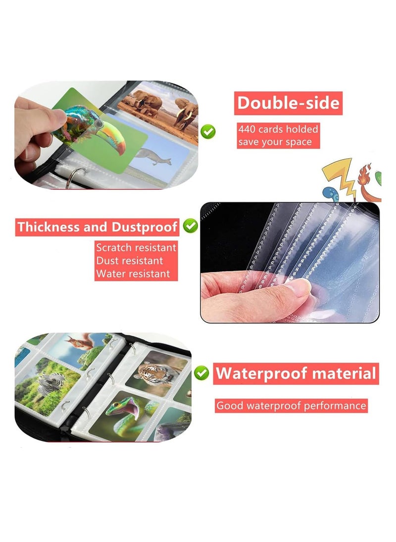 ECVV ECVV Cartoon Anime Card Binder Trading Card Games Collection Binder Case Book Holds Up to 400 Cards with 50 Removable Sleeves Carrying Case Binder Album  - Image 4