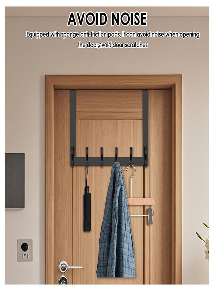 Over The Door Hooks Hanger with 11 inches Extended Arms, Tool-Free Assembly, No Nail Over Door Hanger Holder with 6-Double Hook for Bathroom, Bedroom, Kitchen, Hanging Towels, Coats - Image 5