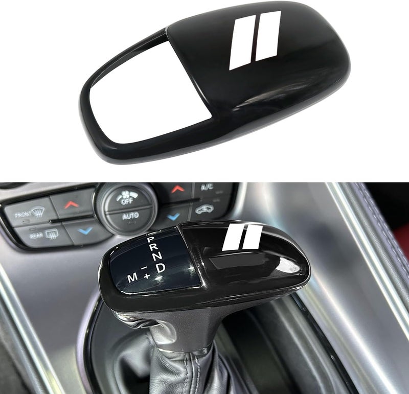 REMOCH Gear Shift Knob Head Cover for Dodge Charger, Challenger, and Durango (2015-2025) - ABS Interior Decoration Protector (White Trim) - Image 1