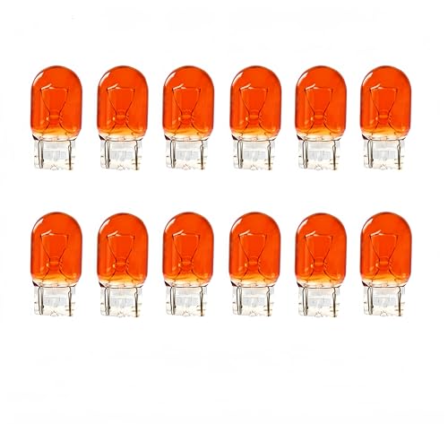 Kadiby Bulk 12 pack 7440NA 7440A 7440 Amber Bulb 7440NAll T20 WY21W 12V 21W Turn Signal Light Bulbs Fit for Accord Civic CRZ CRV Fit 4Runner Camry Rav4 Sienna Odyssey Compass - Image 1
