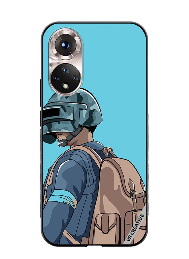 VR CREATIVE Protective Case Cover For Honor 50 Helmet And In Military Uniform Design Multicolour 