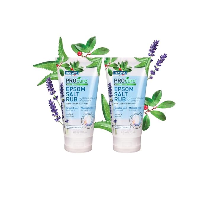 PROcure Epsom Salt Rub Gel, 2-Pack - Aloe Vera & Essential Oils for Aches | 2-pack Epsom salt gel with aloe vera & essential oils soothes muscle aches and tension - Image 1