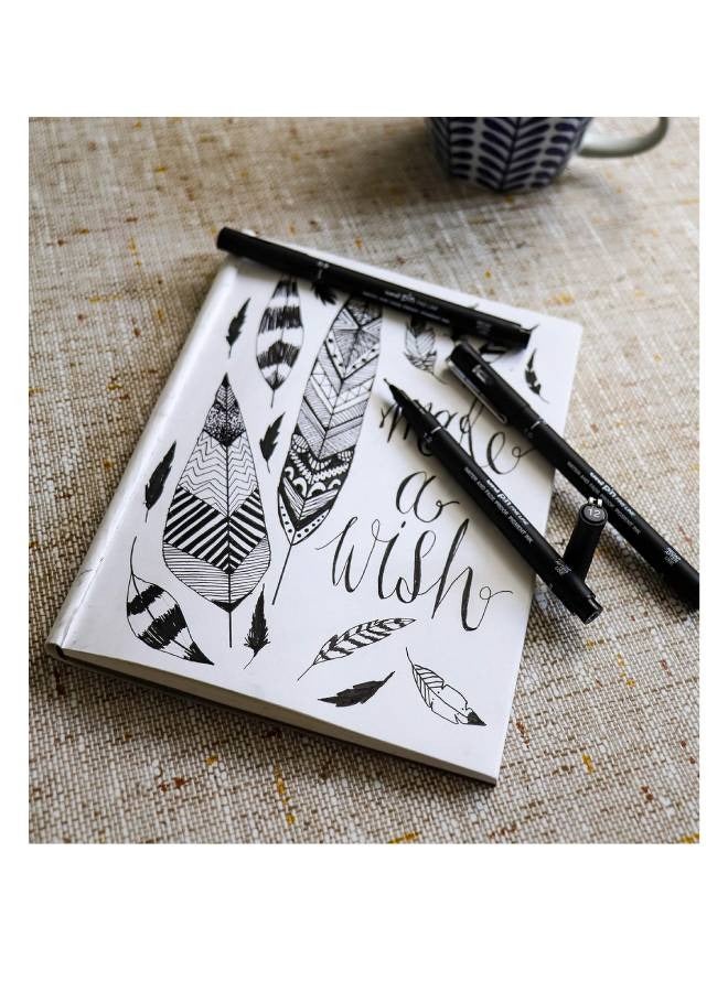 يوني بول مجموعة أقلام Unipin Fineliner مكونة من 6 قطع، حبر أسود - Image 2